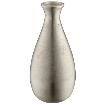 Aluminium vase, bulbous, 13x13x26cm, silver, Lepuro