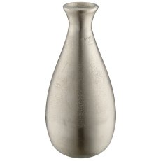 Aluminium Vase, bauchig, 13x13x26cm, silber, Lepuro