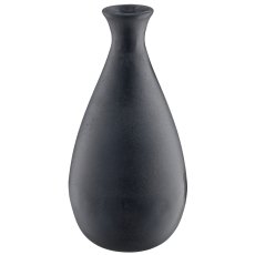 Aluminium Vase, bauchig, 15x15x31cm, steingrau, Lepuro