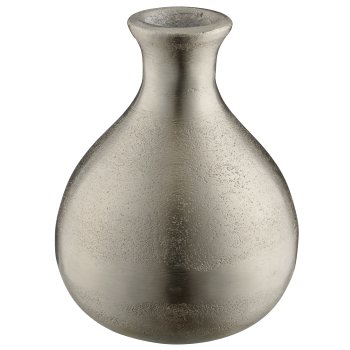 Aluminium vase, spherical shape, 13x13x17cm, silver, Lepuro
