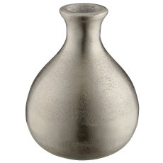 Aluminium vase, spherical shape, 13x13x17cm, silver, Lepuro