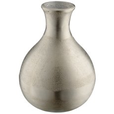 Aluminium vase, spherical shape, 15x15x22cm, silver, Lepuro
