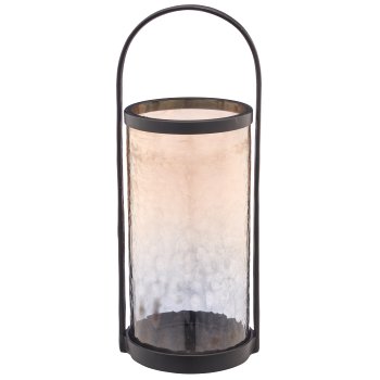 Aluminium Windlichtgestell mit Glaseinsatz, 18,5x20,5x51cm, anthrazit