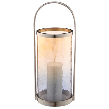 Aluminium Windlichtgestell mit Glaseinsatz, 18,5x20,5x51cm, silber