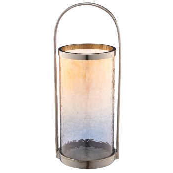 Aluminium Windlichtgestell mit Glaseinsatz, 18,5x20,5x51cm, silber