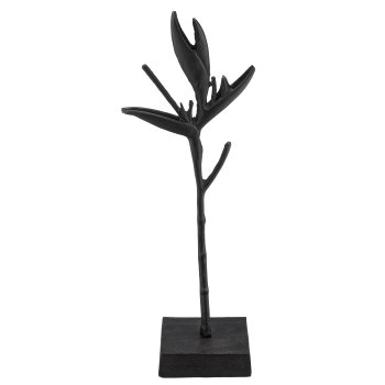 Aluminium Helekonienblüte, Objekt auf Fuß, 15x10x40cm, anthrazit, Lepuro