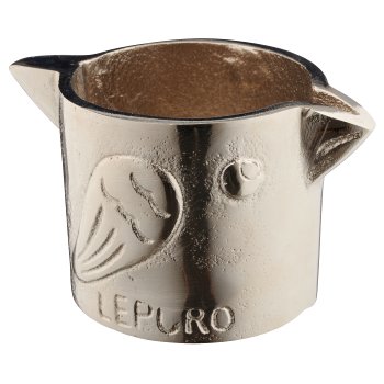 Aluminium Töpfchen Vogel, 14x9x8cm, silber, Lepuro