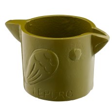 Aluminium Töpfchen Vogel, 14x9x8cm, grün, Lepuro
