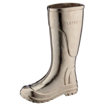 Aluminium Pflanzgefäß Stiefel, 10x22x32cm, silber, Lepuro