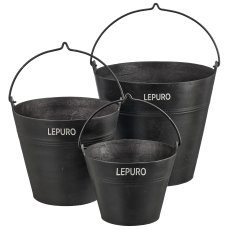 Aluminium Eimer, Pflanzgefäß, 3er Set, 25x20x18/28x25x24/33x28x28cm,