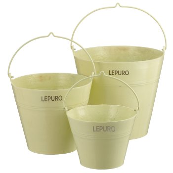 Aluminium Eimer, Pflanzgefäß, 3er Set, 25x20x18/28x25x24/33x28x28cm,