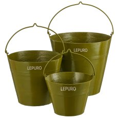 Aluminium Eimer, Pflanzgefäß, 3er Set, 25x20x18/28x25x24/33x28x28cm,
