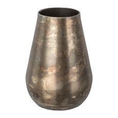 Metall Vase IRON BASIC , 8x8x12cm, silber braun
