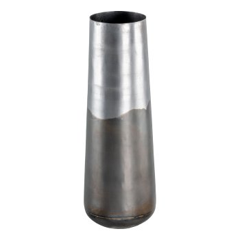 Iron metal vase slim LINO, 16x16x45cm, black silver