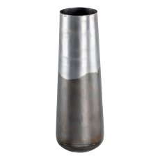 Eisenmetall Vase slim LINO, 16x16x45cm, schwarz silber
