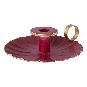 Iron candle holder with handle EVE, 5x16x16cm, bordeaux