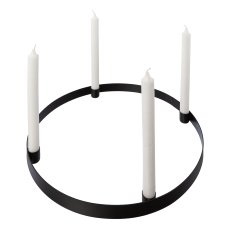 Iron ring 4 candle holder, 38x38x2,5cm, black