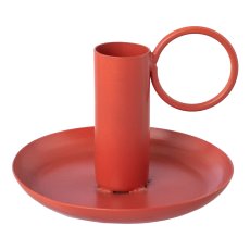 Iron candle holder TURKU, 8x10x10cm, coral