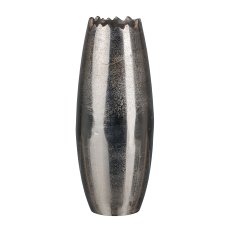 Aluminium Vase "Grinder", 10x10x25,5cm, Silber, LEPURO