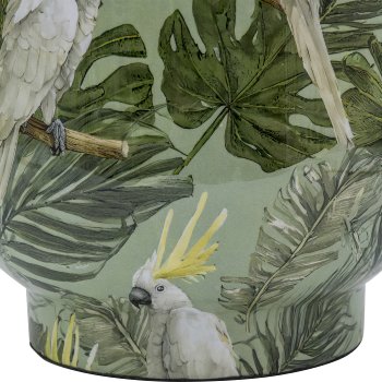 Metal vessel INSTYLE, with bird print, 21x21x20cm, green, Lepuro