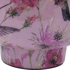 Metal vessel INSTYLE, with bird print, 9x9x9cm, pale pink, Lepuro