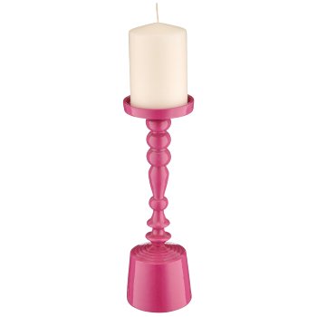 Aluminium Kerzenhalter, 10x10x30cm, pink, Lepuro