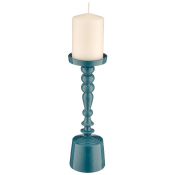 Aluminium candle holder, 10x10x30cm, opal green, Lepuro