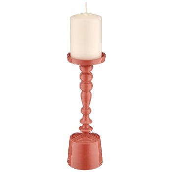 Aluminium candle holder, 10x10x30cm, salmon, Lepuro