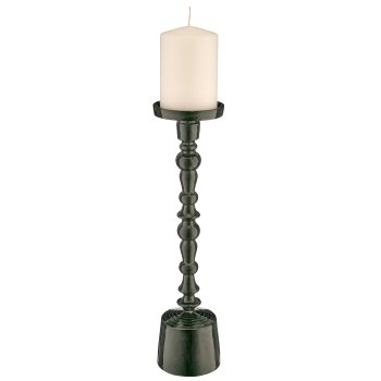 Aluminium candle holder, 10x10x40cm, dark green, Lepuro