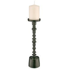 Aluminium candle holder, 10x10x40cm, dark green, Lepuro