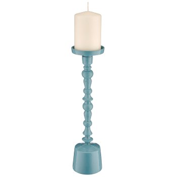 Aluminium candle holder, 10x10x40cm, dove blue, Lepuro
