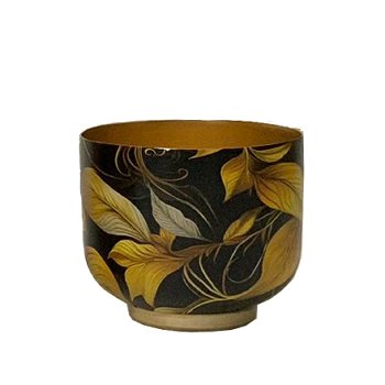 Metallübertopf INSTYLE mit Print, 10x10x9,5cm, schwarz, Lepuro