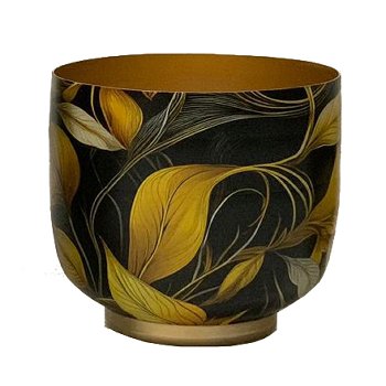 Metallübertopf INSTYLE mit Print, 13,5x13,5x12,5cm, schwarz, Lepuro