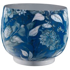 Metallübertopf INSTYLE mit Print, 23,5x23,5x20cm, blau, Lepuro