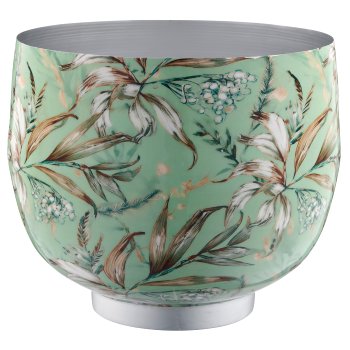 Metal planter INSTYLE with print, 30x30x25cm, green, Lepuro