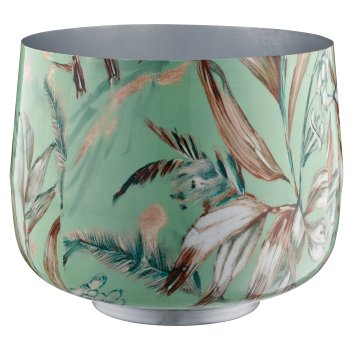 Metal planter INSTYLE with print, 36x36x30cm, green, Lepuro