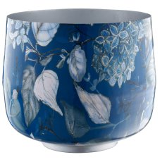 Metallübertopf INSTYLE mit Print, 36x36x30cm, blau, Lepuro
