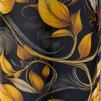 Metal vase INSTYLE with print, 13x13x30cm, black, Lepuro