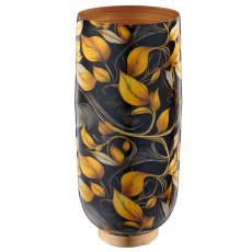 Metal vase INSTYLE with print, 13x13x30cm, black, Lepuro