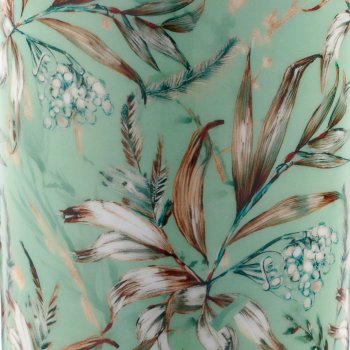 Metal vase INSTYLE with print, 13x13x30cm, green, Lepuro