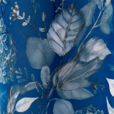 Metallvase INSTYLE mit Print, 13x13x30cm, blau, Lepuro