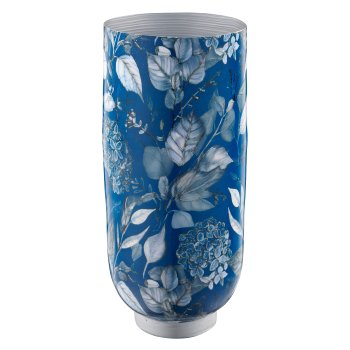 Metallvase INSTYLE mit Print, 13x13x30cm, blau, Lepuro
