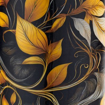Metallvase INSTYLE mit Print, 16x16x38cm, schwarz, Lepuro