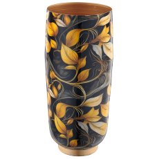 Metallvase INSTYLE mit Print, 16x16x38cm, schwarz, Lepuro