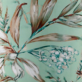 Metal vase INSTYLE with print, 16x16x38cm, green, Lepuro