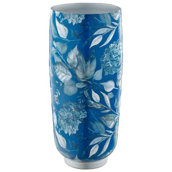 Metallvase INSTYLE mit Print, 16x16x38cm, blau, Lepuro