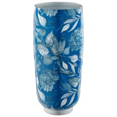 Metallvase INSTYLE mit Print, 16x16x38cm, blau, Lepuro