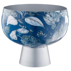 Metal bowl INSTYLE on base with print, 31x31x23cm, blue, Lepuro