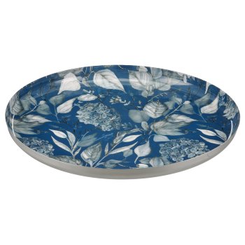 Metallteller INSTYLE mit Print, 41x41x3,5cm, blau, Lepuro