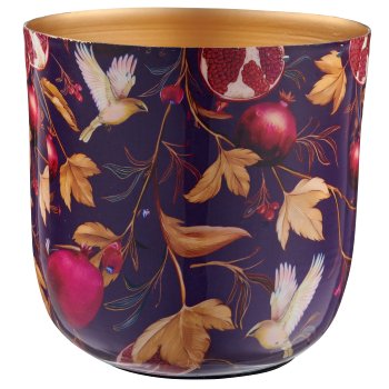 Metal planter INSTYLE with print, 13x13x12cm, purple, Lepuro